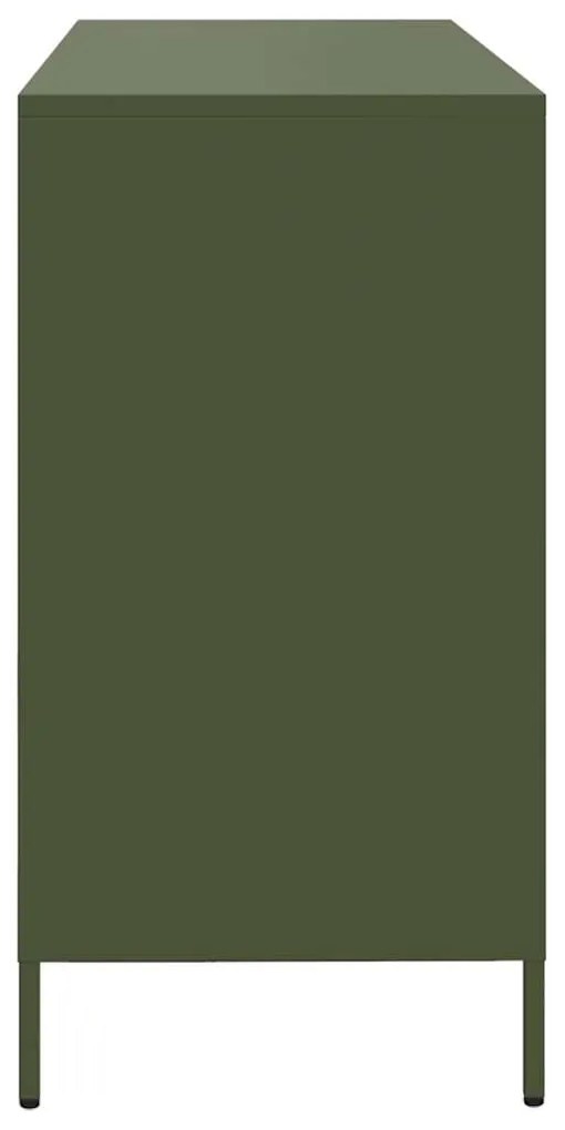 Aparador 135x39x73,5 cm aço laminado a frio verde-azeitona