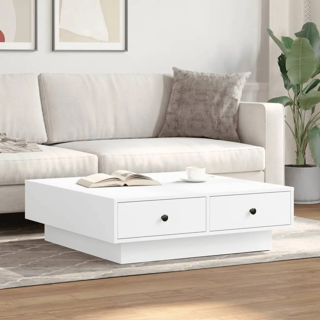 Mesa de centro 90x90x28 cm contraplacado branco