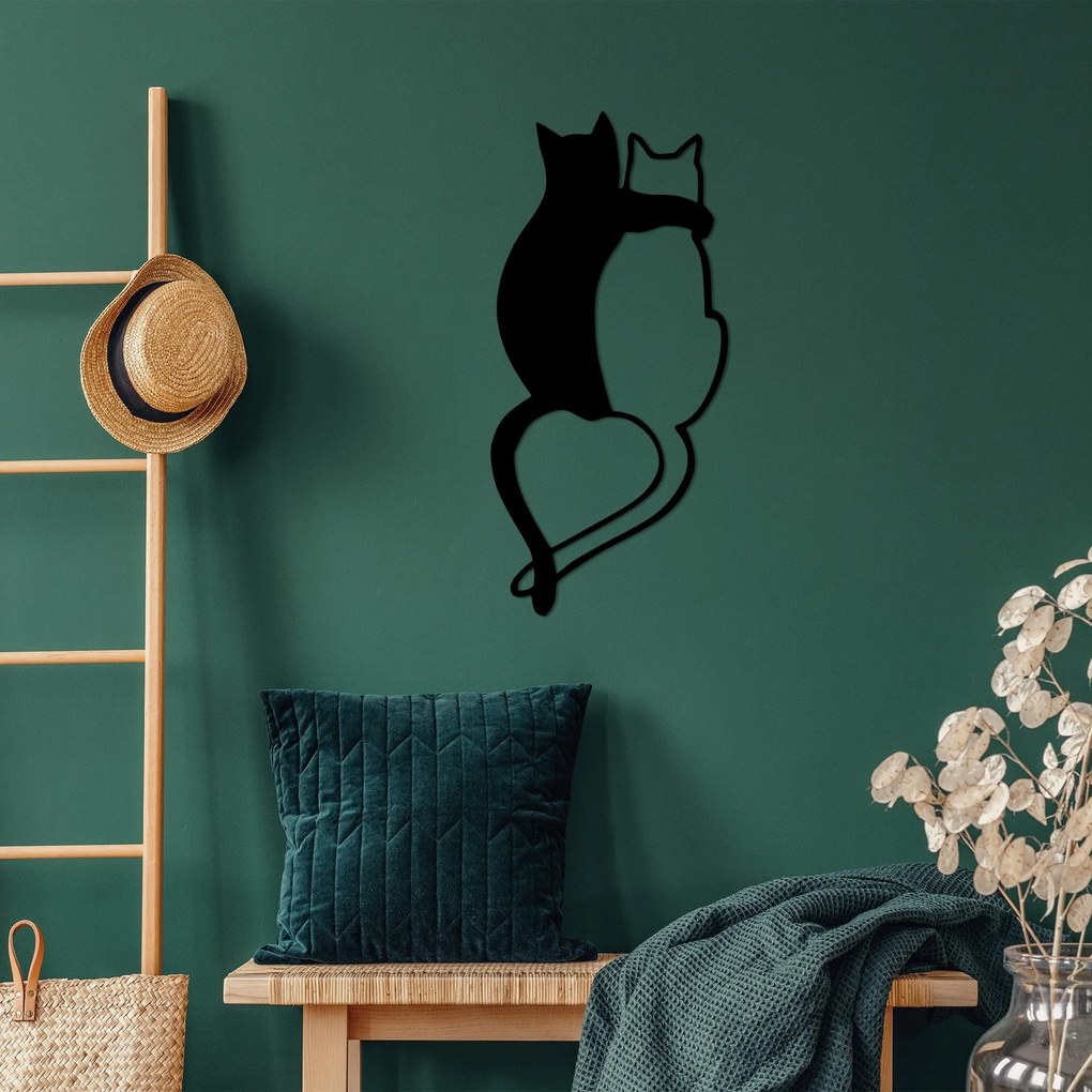 Acessório Decorativo de Parede Love Cats – Preto – 33 x 70 cm