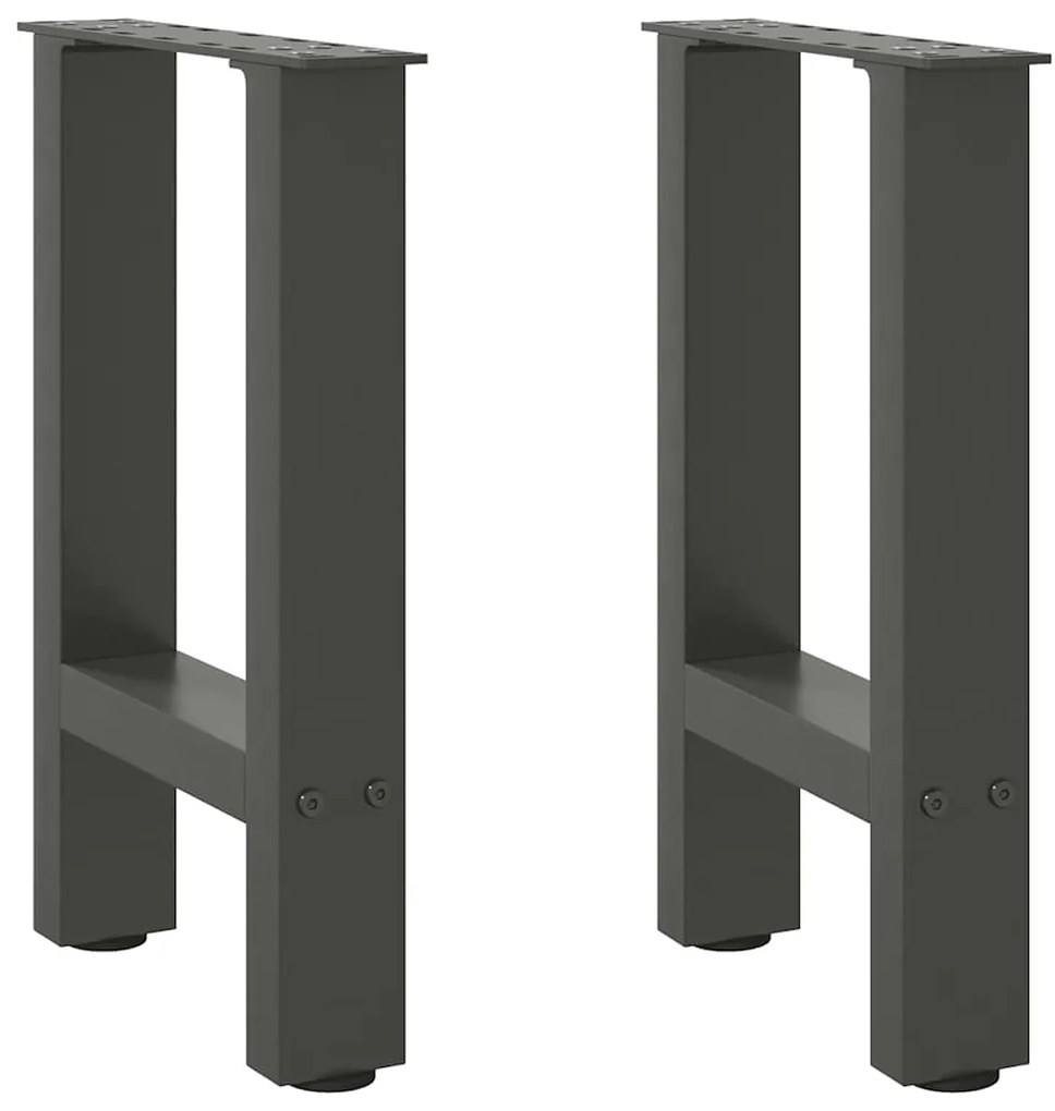 vidaXL Pés para mesa de centro antracite 2 peças 38x(42-43) cm aço