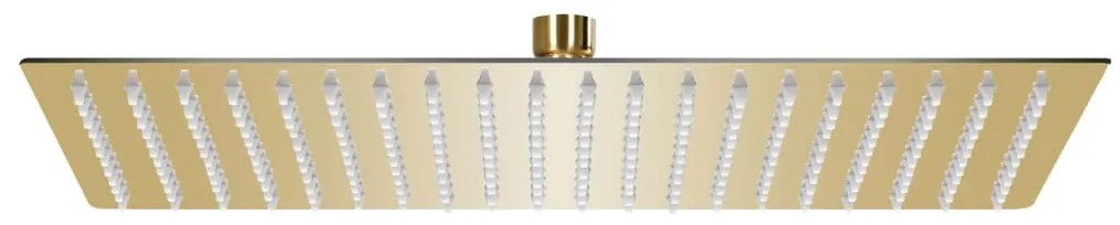 147715 vidaXL Cabeça de chuveiro retangular 50x30 cm aço inoxidável dourado