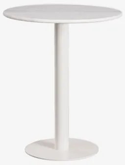 Mesa De Bar Redonda Em Pedra Natural Xiren Ø70 Cm & Mármore Branco Guangxi & Branco Glacial - Sklum