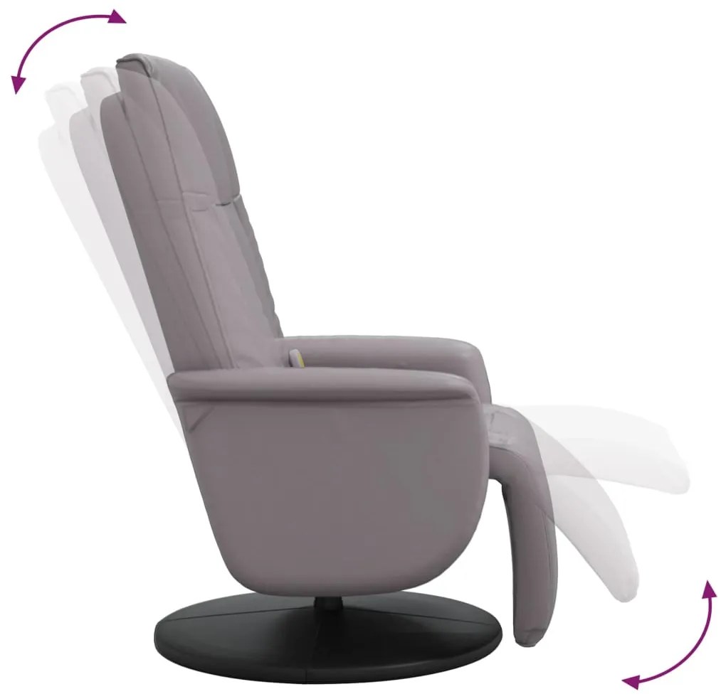 Cadeira massagens reclinável c/apoio pés couro artificial cinza