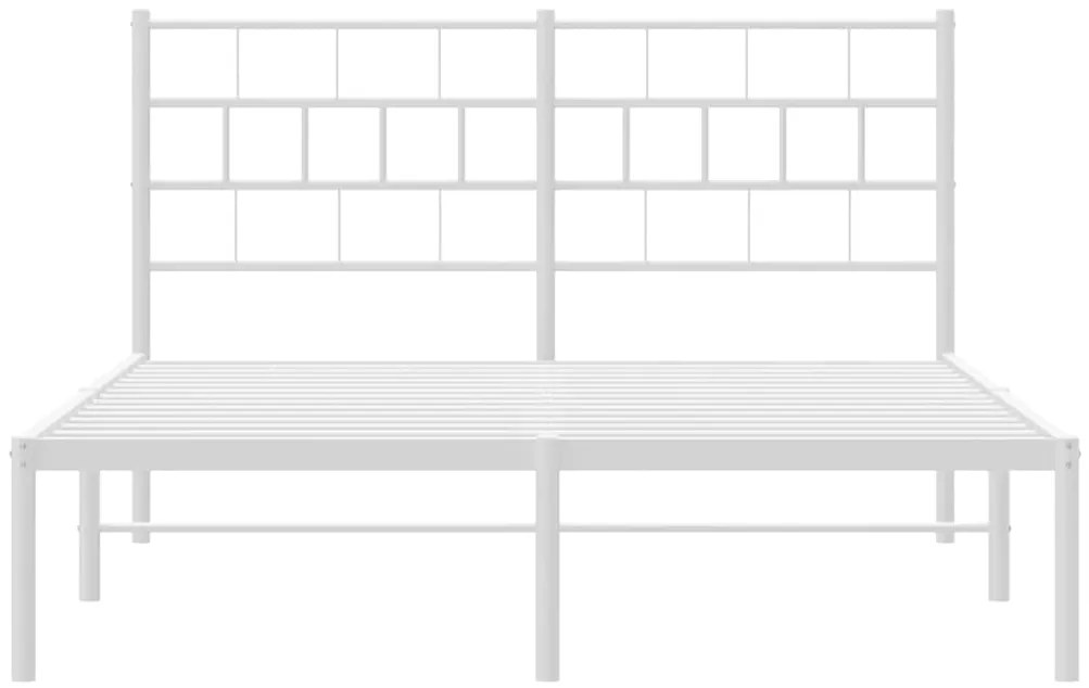 Estrutura de cama com cabeceira 135x190 cm metal branco