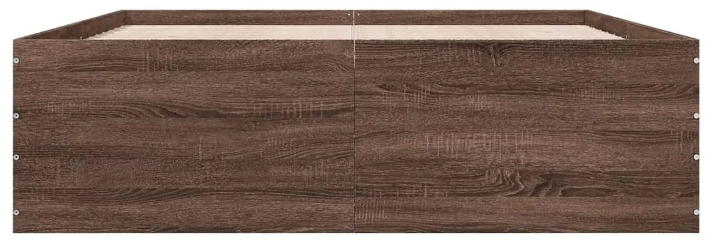 Estrutura de cama 150x200cm derivados madeira carvalho castanho