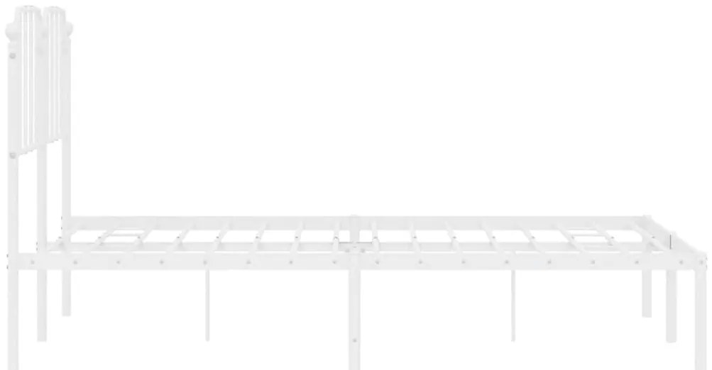 Estrutura de cama com cabeceira 150x200 cm metal branco