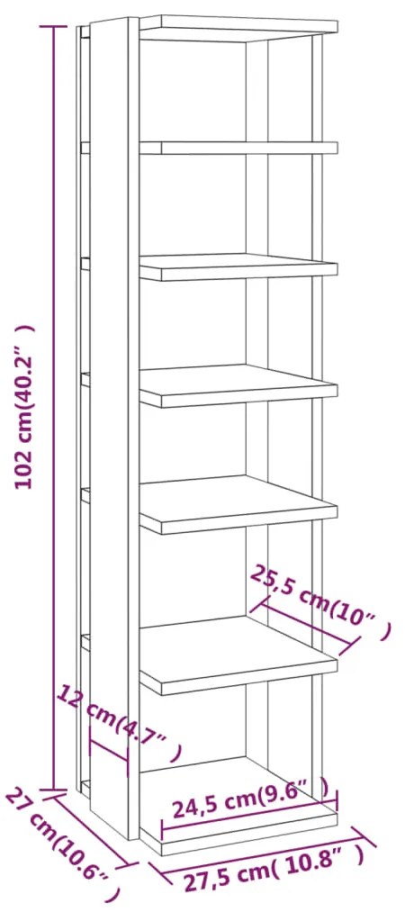 Sapateira Braam - Com 6 Prateleiras -  27,5x27x102 cm - Cinzento Sonom