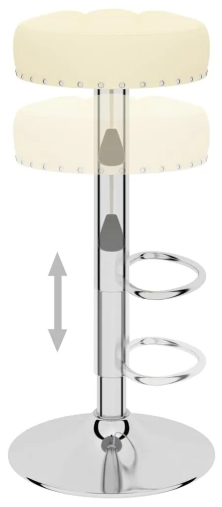 Bancos de bar 2 pcs tecido cor creme