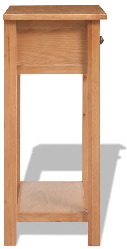 Mesa consola de carvalho maciço 50x32x75 cm castanho