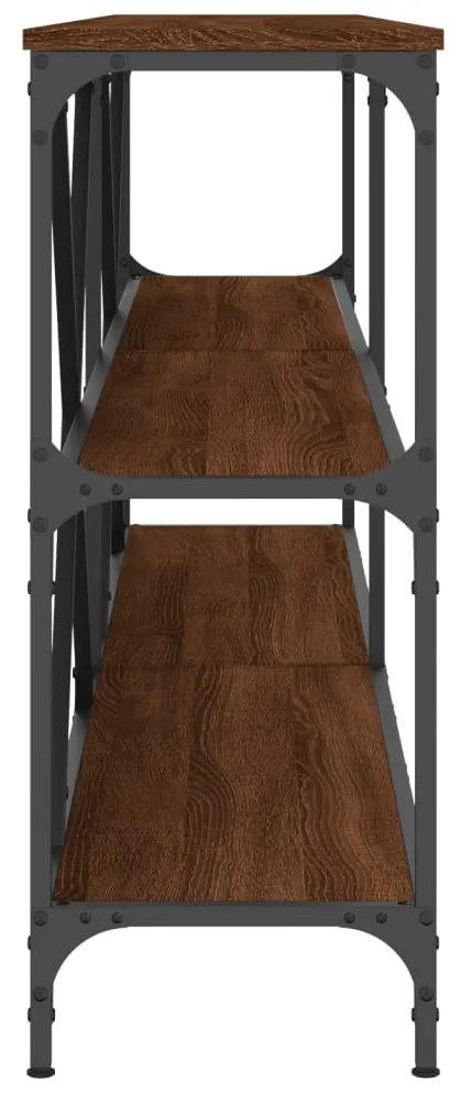 Mesa consola 200x30x75cm deriv. madeira/ferro carvalho castanho
