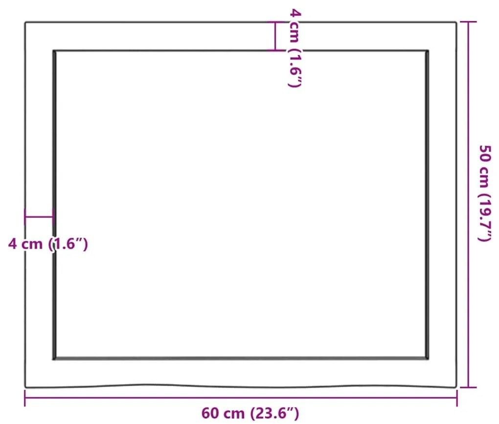 Prateleira de parede 60x50x(2-4) cm carvalho tratado castanho