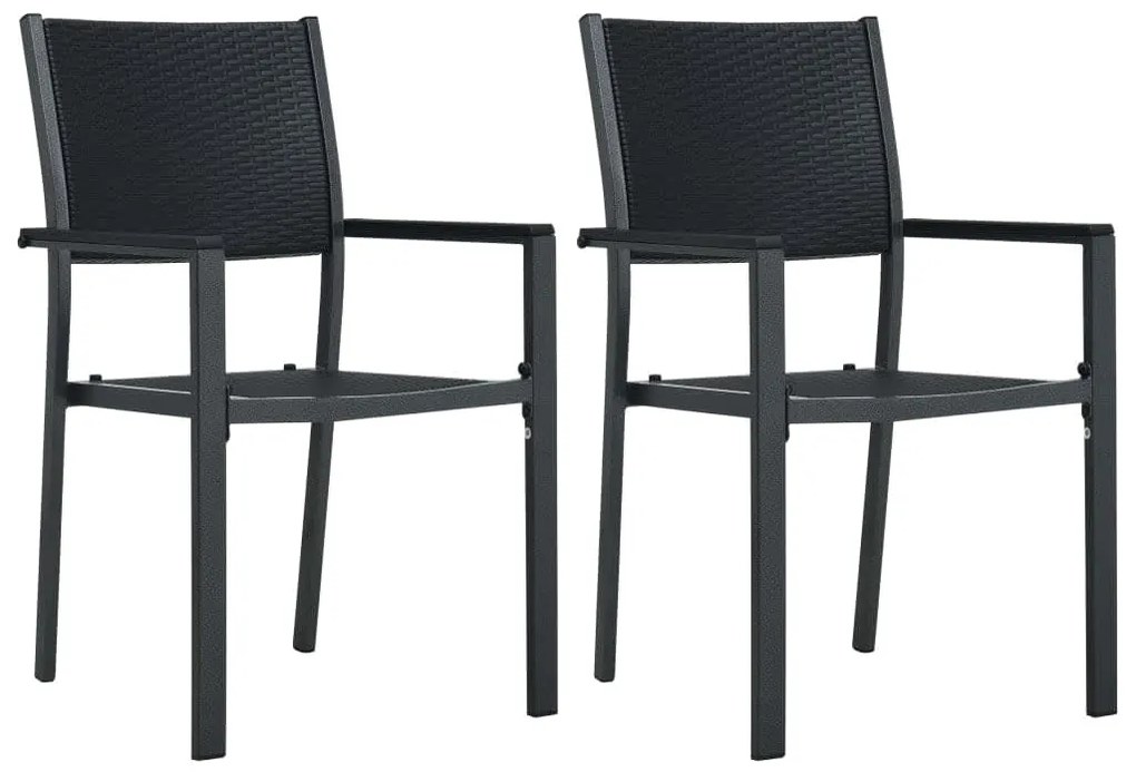 3 pcs conjunto de jantar para jardim preto