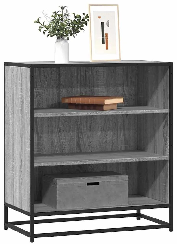 vidaXL Aparador 68x35x76 cm deriv. de madeira/metal cinzento sonoma
