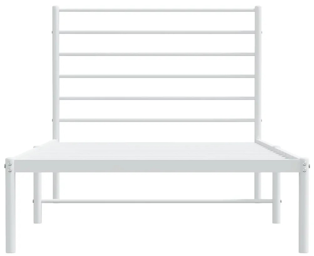 Estrutura de cama com cabeceira 90x200 cm metal branco