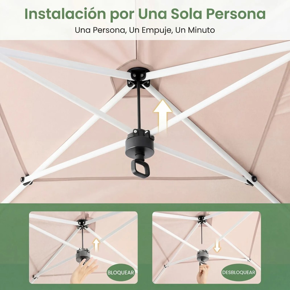 Tenda dobrável com 6 painéis laterais 300 x 600 x 250-270 cm, 6 x Sacos de areia, estrutura metálica, altura ajustável, 10 estacas, 6 cordas, saco com