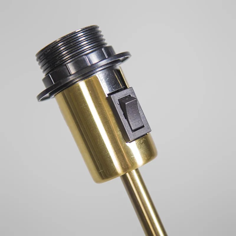 Candeeiro de pé dourado/latão com abajur preto 45 cm ajustável - Parte