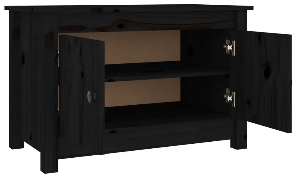 Sapateira 70x38x45,5 cm pinho maciço preto