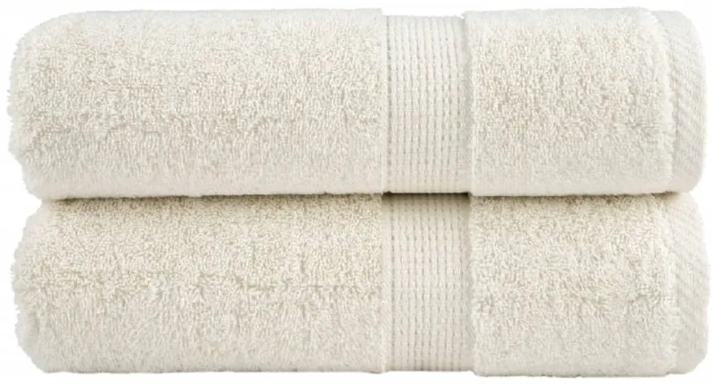 vidaXL Toalhas de rosto premium SOLUND 2 peças creme 30x30 cm 600 g/m²