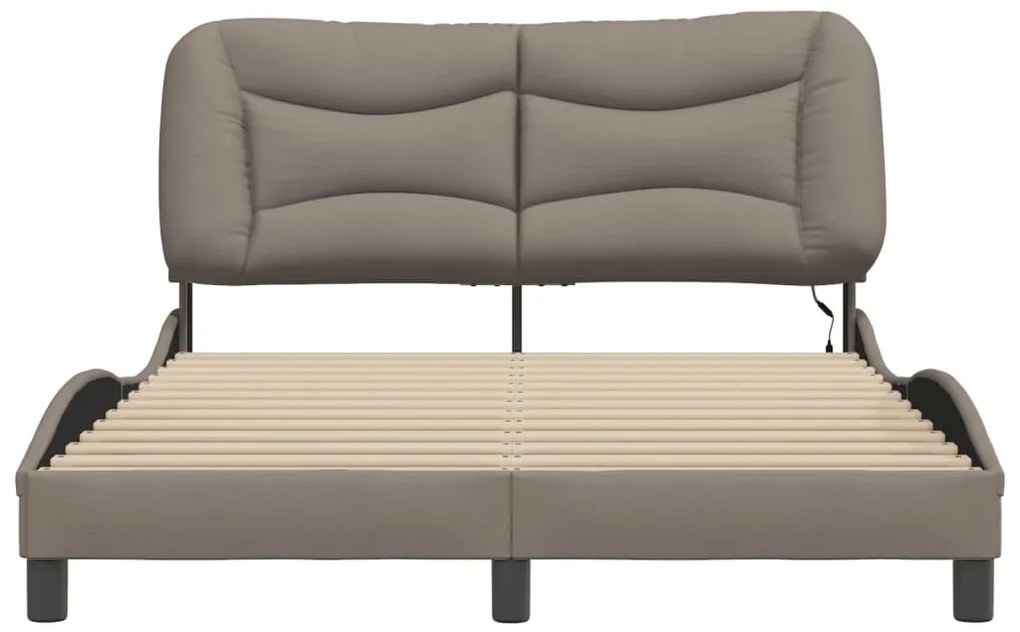 Estrutura de cama com LED sem colchão 140x200 cm tecido