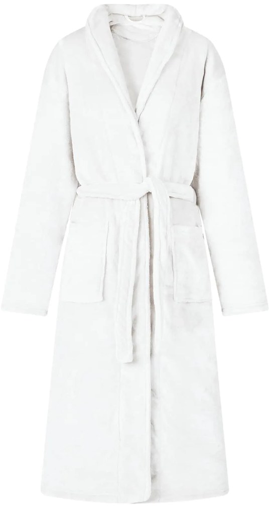 vidaXL Roupão sem Capuz Branco l Flanela