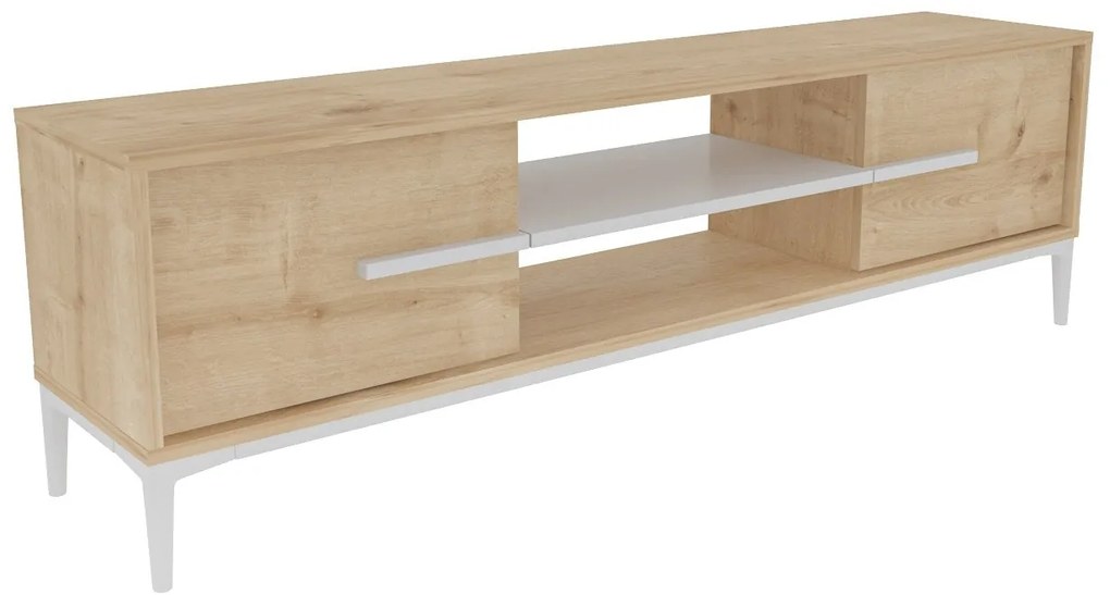 Móvel TV Eslem – Carvalho/Branco – 120x43,6x29,6 cm