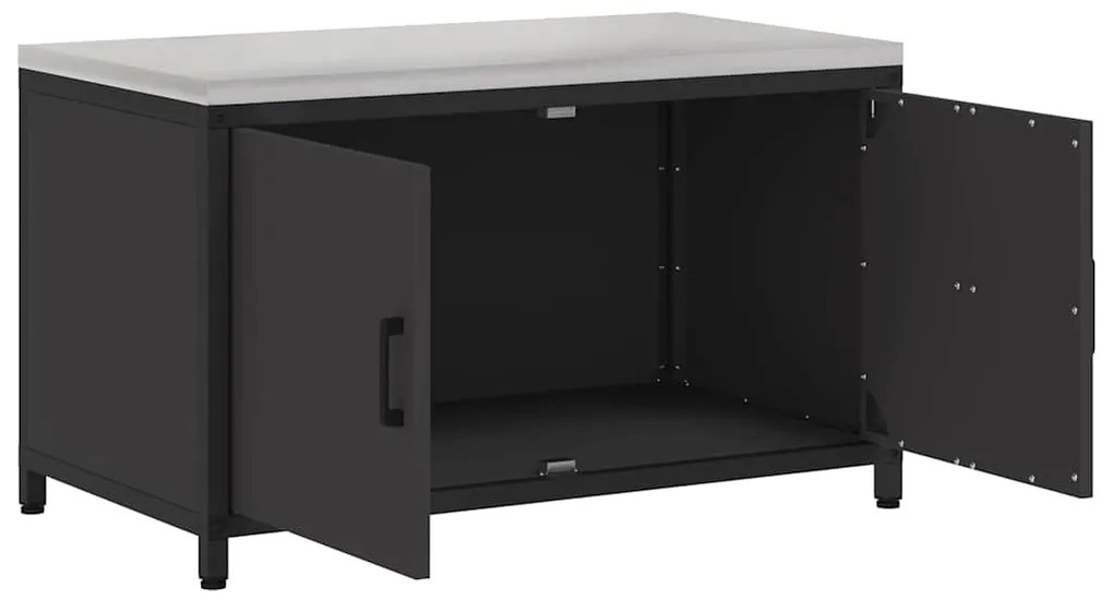 Armário de Armazenamento para Cozinha Preto 60 x 50 x 92 cm Aço