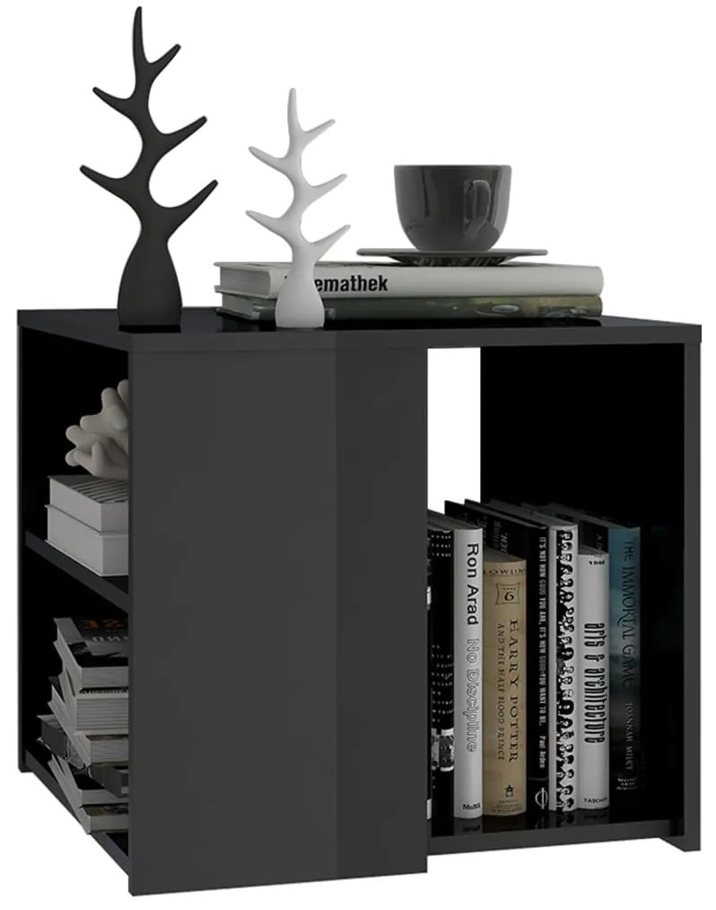 Mesa de apoio 50x50x45 cm derivados de madeira cinza brilhante