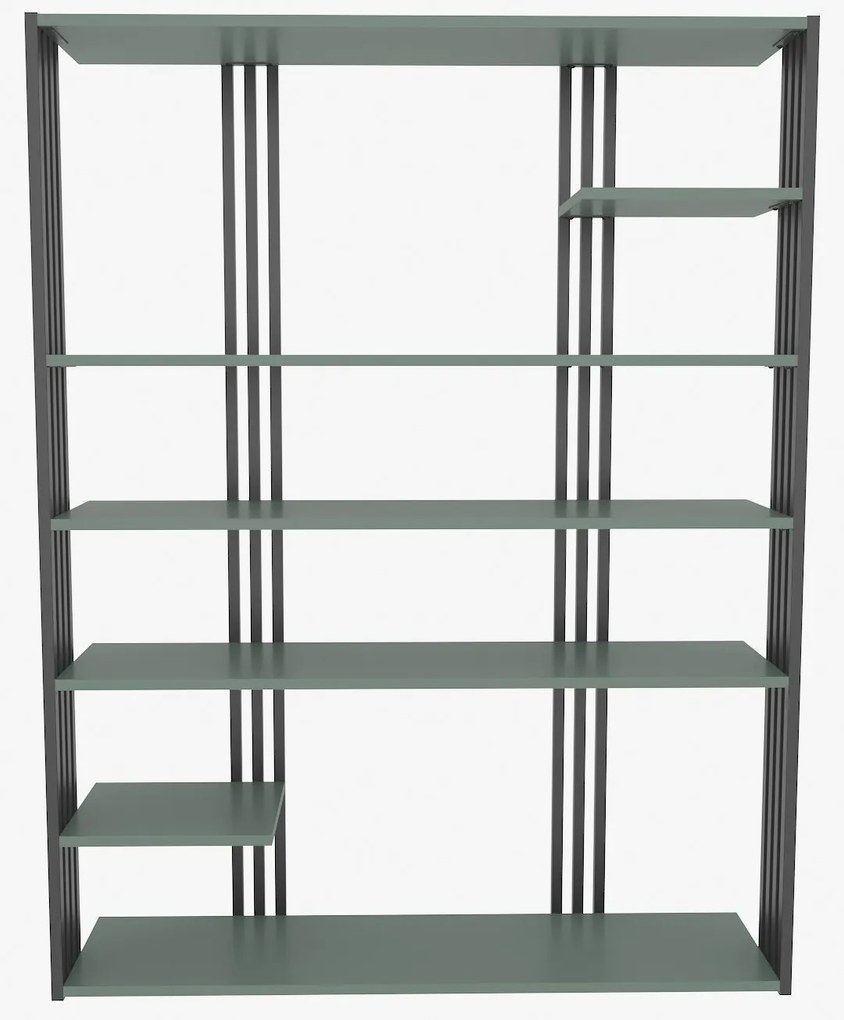 Estante Jenny – Verde/Preto – 120x160x29,6 cm