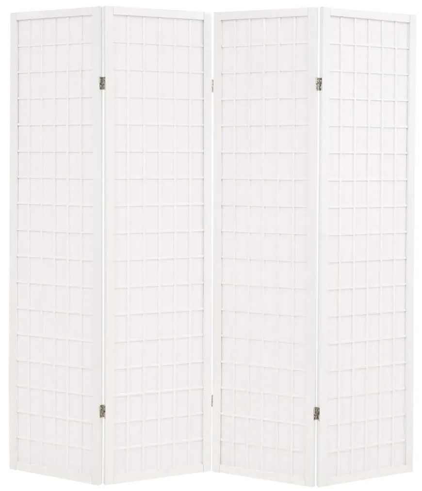 vidaXL Biombo dobrável com 4 painéis estilo japonês 160x170 cm branco