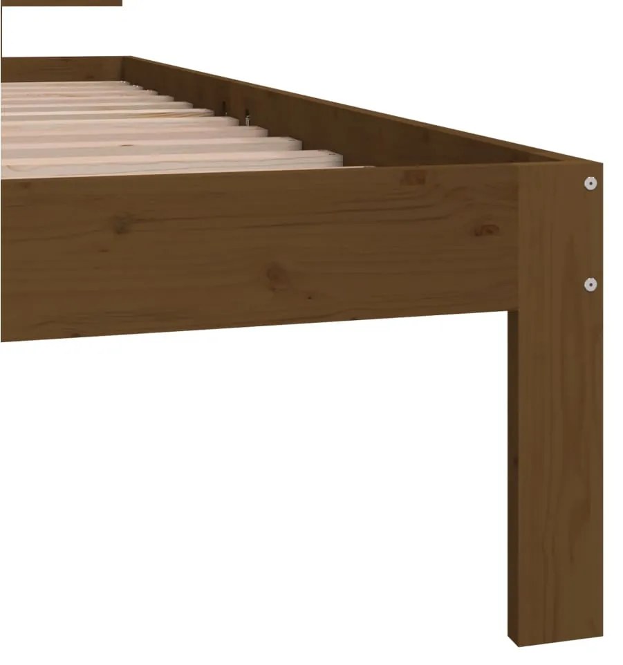 Estrutura de cama 90x200 cm pinho maciço castanho mel