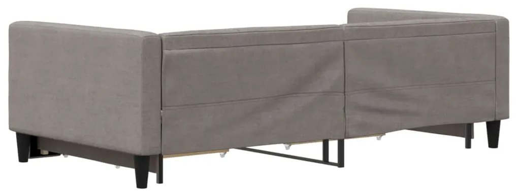 Sofá-cama c/ gavetão/gavetas 100x200cm tecido cinza-acastanhado