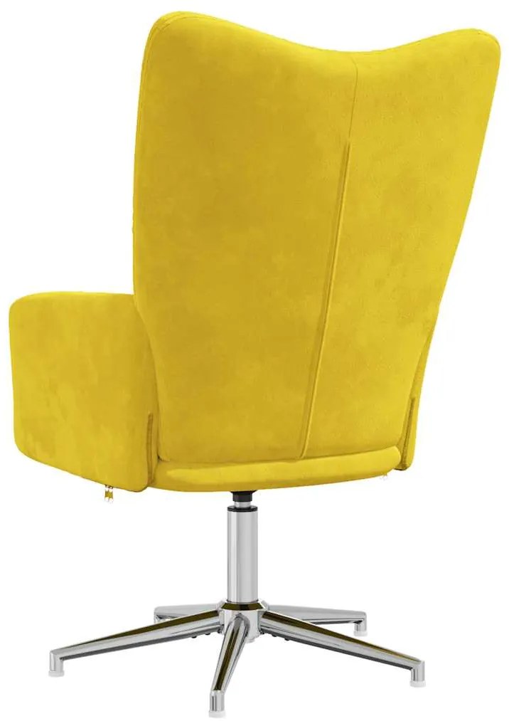 Cadeira de descanso veludo amarelo mostarda