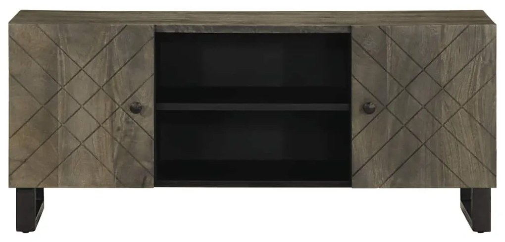 Móvel de TV 105x33x46 cm madeira de mangueira maciça preto