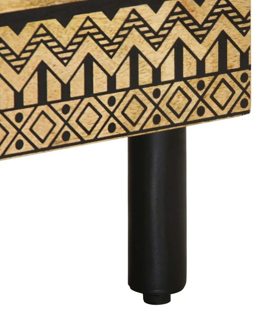 Mesas cabeceira 2 pcs 40x33x46 cm mangueira áspera maciça preto
