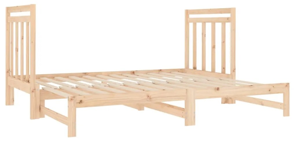 Estrutura sofá-cama de puxar 2x(90x190) cm pinho maciço