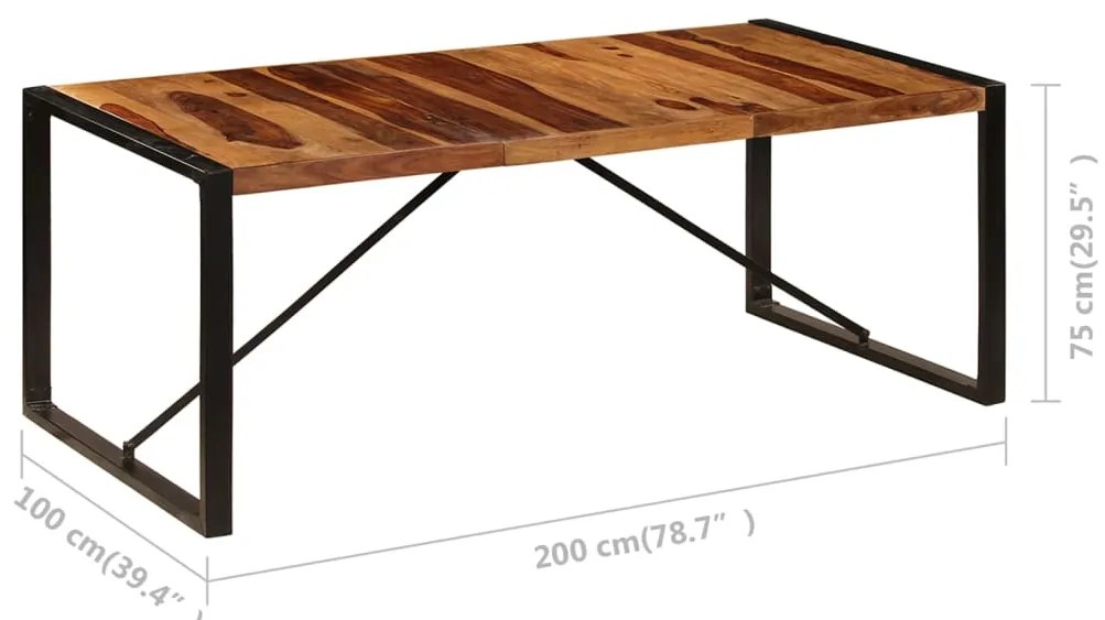 Mesa de Jantar Madeira de Sheesham Maciça 200x100x75 cm