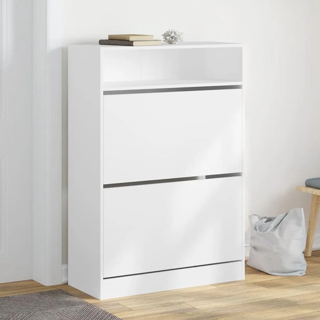 vidaXL Sapateira c/ 2 gavetas articuladas 80x34x116 cm branco