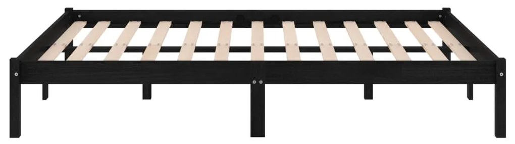 Estrutura cama pequena casal 120x190 cm pinho maciço preto