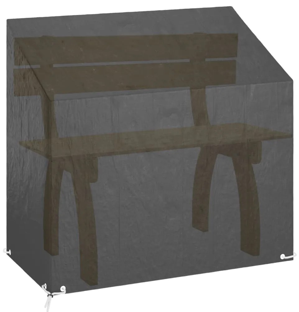 Capas p/ banco jardim 2 pcs 8 ilhós 130x70x70/88 cm polietileno