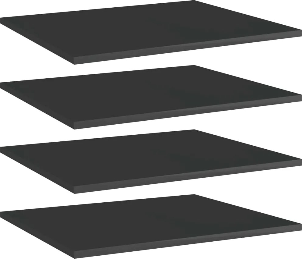 Prateleiras para estante 4 pcs 60x50x1,5cm contraplacado preto