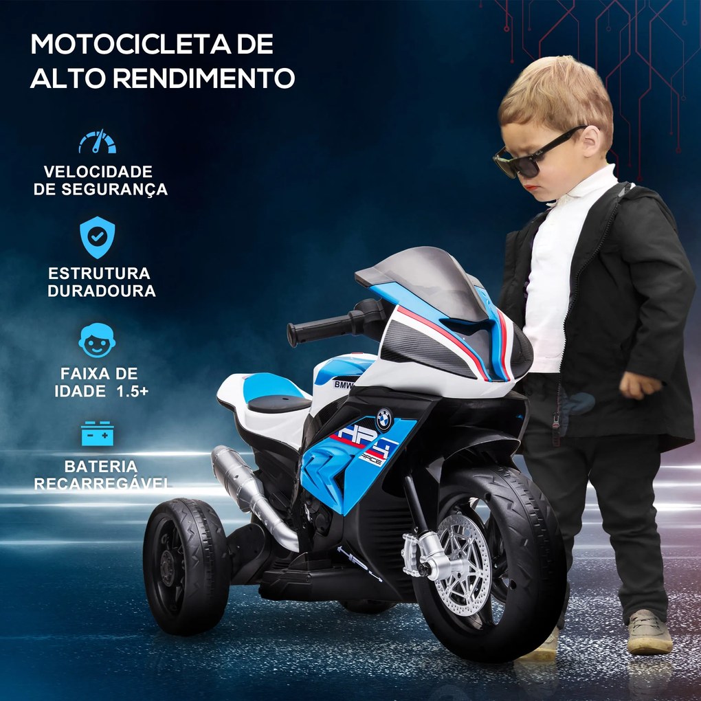 HOMCOM Mota Elétrica BMW HP4 para Crianças Acima de 18 Meses Mota de B