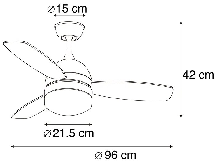 Ventilador de teto em latão com controle remoto - Rotar Moderno