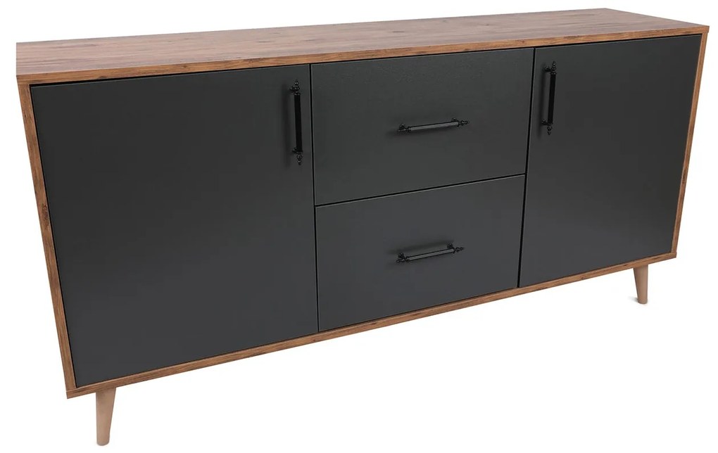 Console Cordoba – Walnut Anthracite – 160 cm x 77 cm x 40 cm