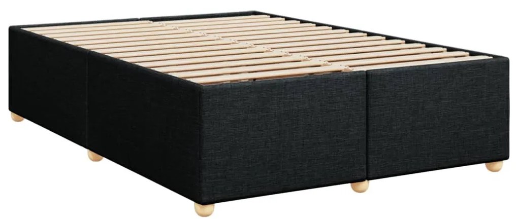 Cama com molas/colchão 140x200 cm tecido preto