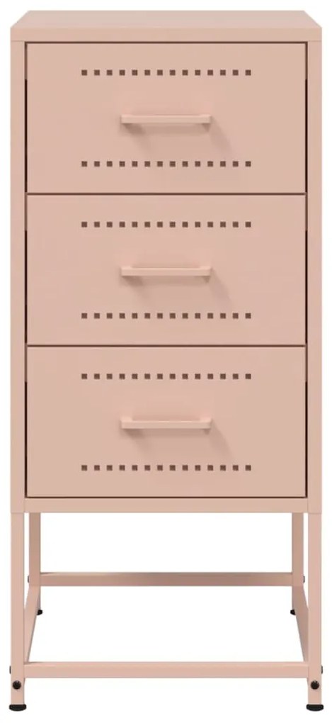 Mesas de cabeceira 2 pcs 36x39x78 cm aço rosa
