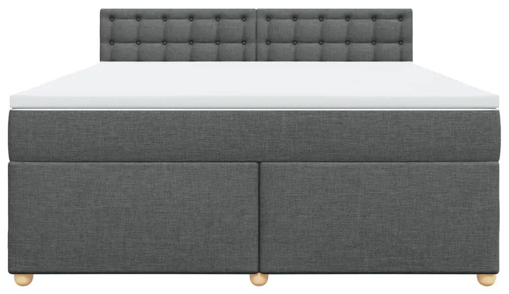 Cama com molas/colchão 180x200 cm tecido cinzento-escuro