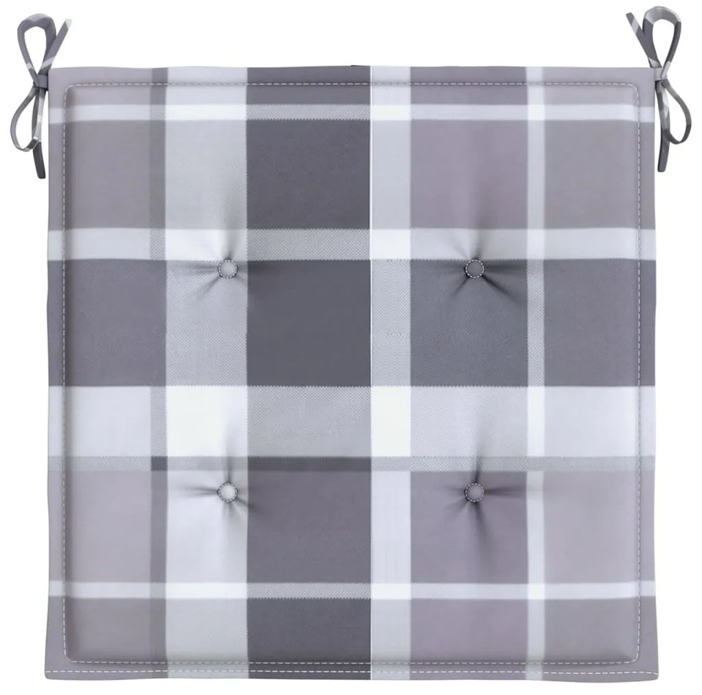 Almofadões cadeiras jardim 2pcs tecido oxford xadrez cinzento