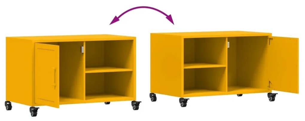 Móvel de TV 68x39x43,5 cm aço amarelo mostarda