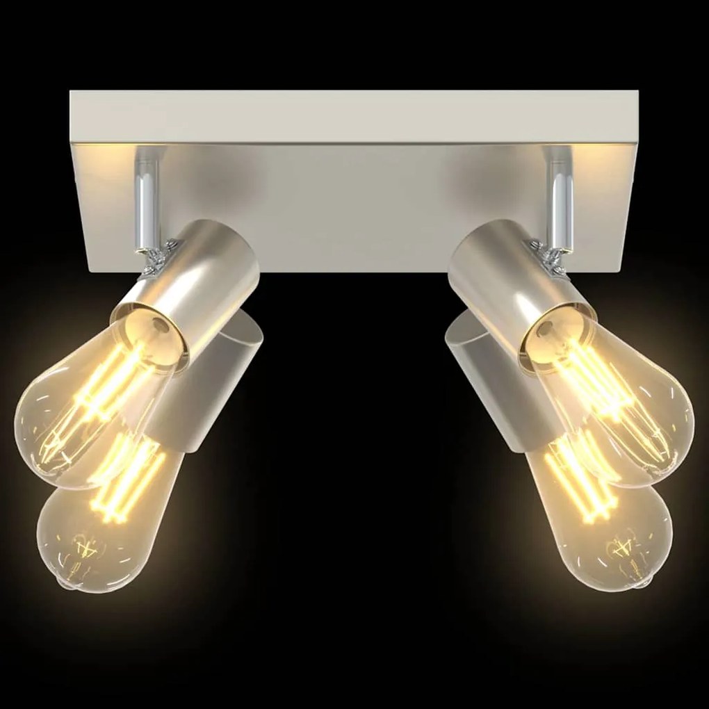 Spotlight de Teto 4 Vias Ajustável Níquel Escovado E27