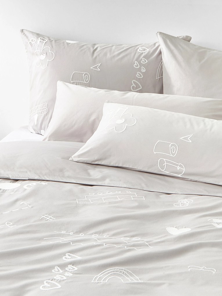 Westwing Crosby Studios, Capa de edredão em algodão com padrão bordado Jouy